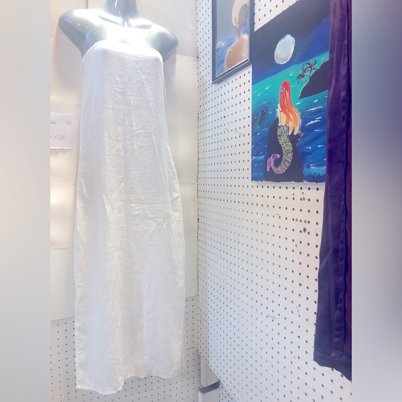 Organic Linen White Dress - Picture 1 of 1